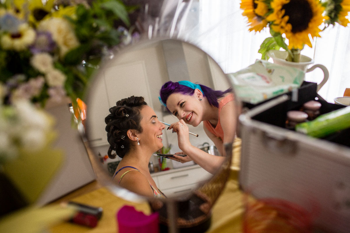 Using Mirrors to Add Depth and Interest to Bridal Preparation Shots