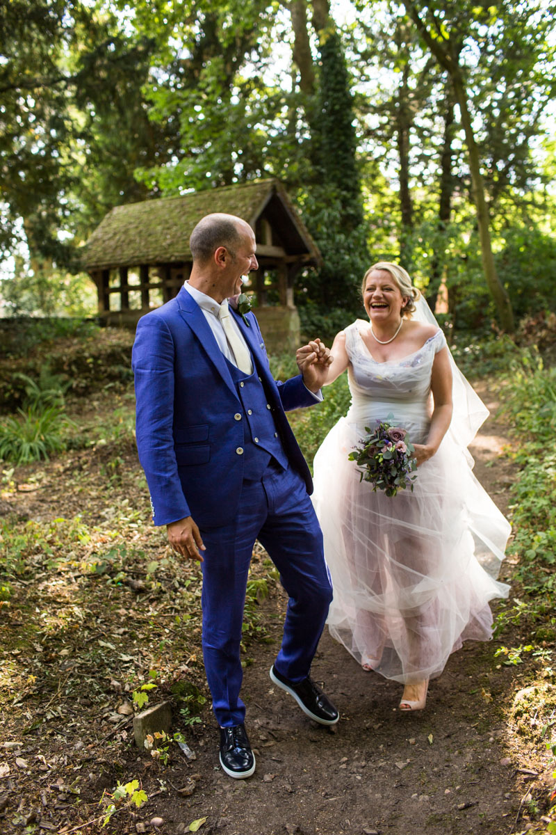 Wedding photography ideas in the woodlands at Moor Hall, Sutton Coldfield